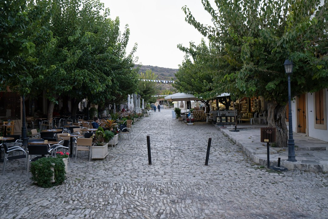 Traditional village square in Omodos, Cyprus